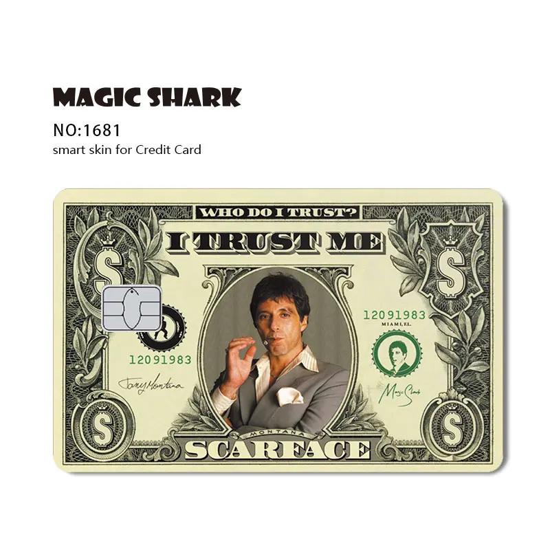 Magic Shark Fashin King Покер Деньги Игра Контроллер Дракон 3М Матовая Тонкая Наклейка Пленка Скин для Дебетовой Банковской Кредитной Карты