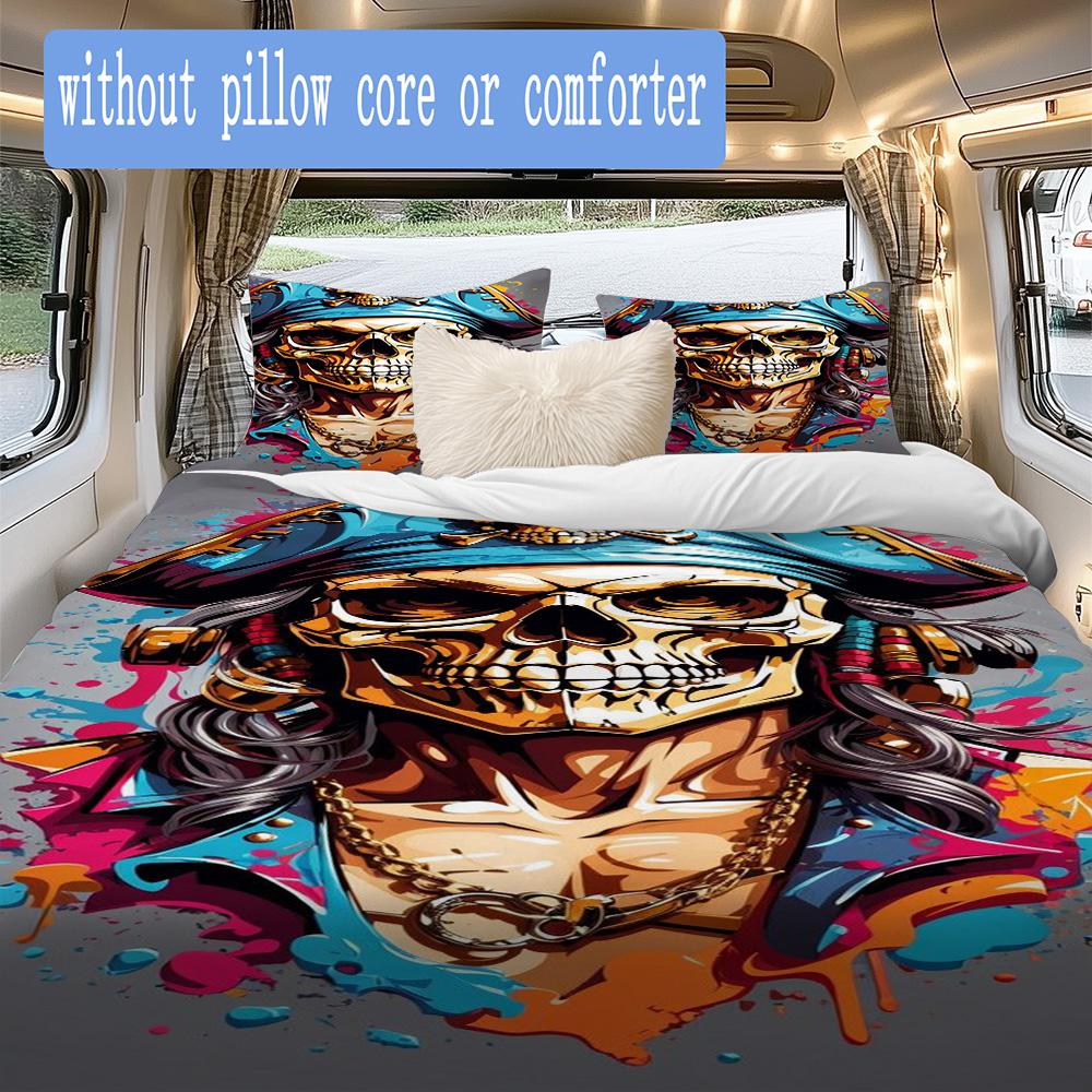 Colorful pirate captain Pattern Bedding,Quilt Set Quilt Cover Pillowcase Home Birthday Gift (1*duvet cover+2*pillowcase,without core)ZSJT0917197
