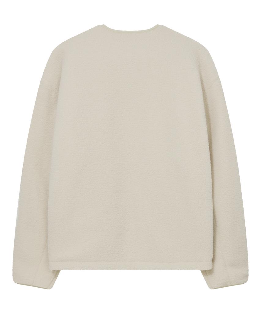 Covernat Collarless Sherpa Jacket Oatmeal