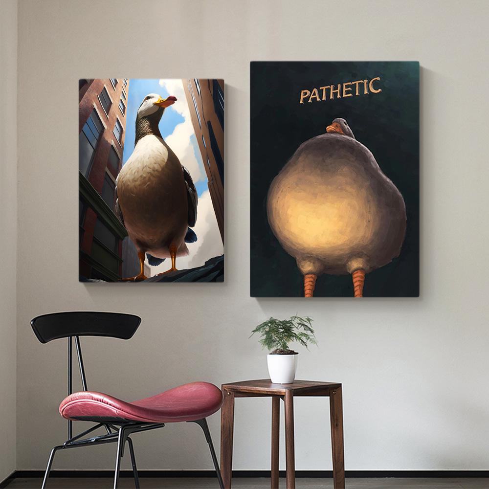 Judgmental Duck Cat Funny Posters Pathetic Humor Canvas Paintings Modern Animals Wall Art Prints Living Room Home Decor Pictures