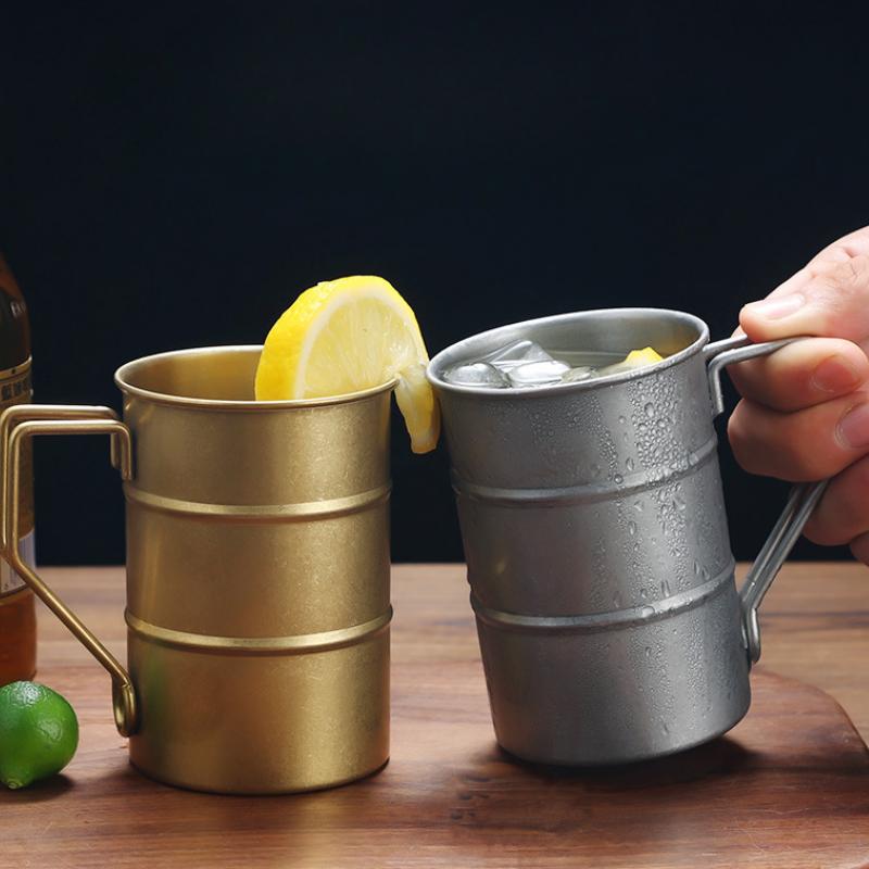 Винтажная кружка для пива из нержавеющей стали, чашка для чая, дорожная, для кемпинга, ресторана, барбекю, для разливного пива, стакан для воды, креативные чашки для холодных напитков, кофейные чашки, посуда