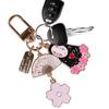Cartoon Faceless Male Keychains Women Metal Flower Sakura Key Chain Gift Jewelry