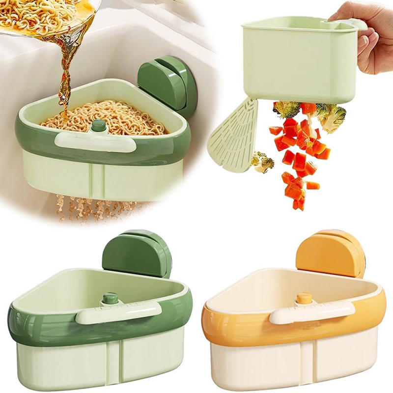 Kitchen Sink Drain Basket Triangle Food Vegetables Peel Egg Filter Storage Organizer Kitchen Shelf Rack Drainier