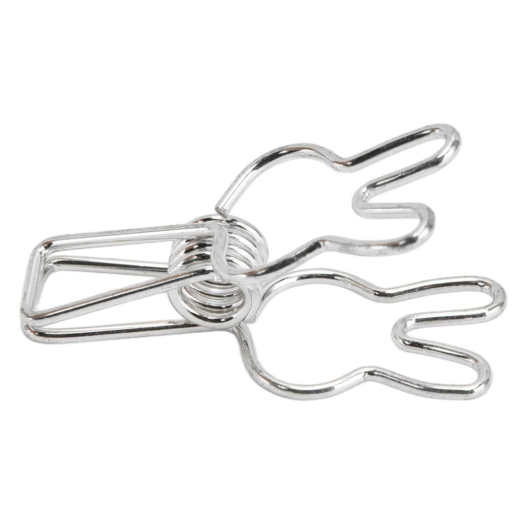 20 шт. Зажимы Многоцелевые Многофункциональные Гальваническое покрытие Полые Металлические Папки Сильный Пружинный ЗажимСеребристый