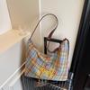 Вместительная клетчатая сумка женская новая летняя универсальная на плечо, сумка-мессенджер, студенческая сумка-тоут для занятий
