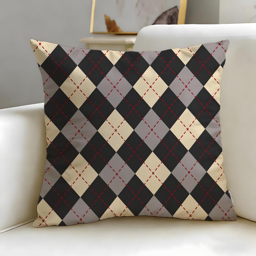 Stripes intersecting Cushion Cover Soft  EasyWash Pillow Case  Versatile for Couch Bed Travel and Office