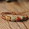 Bohemia Unique Natural Ceramics Adjustable Braided Rope Bracelet Bangle