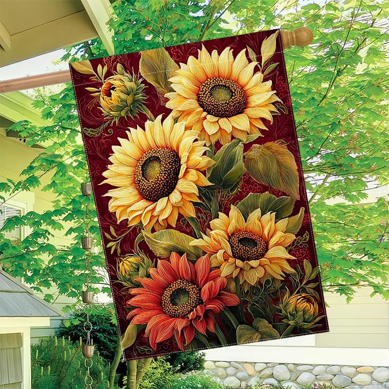 1pc Sunflower Summer Autumn Garden Flag_3 (1)- Garden Decoration Double S, Home Decoration, Yard Decoration, Outdoor Decoration, Lawn Decoration, Flag