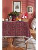 American Yarn-Dyed Holiday Christmas Tablecloth - Red and Green Plaid Cotton Polyester for Coffee and Dining Tables.