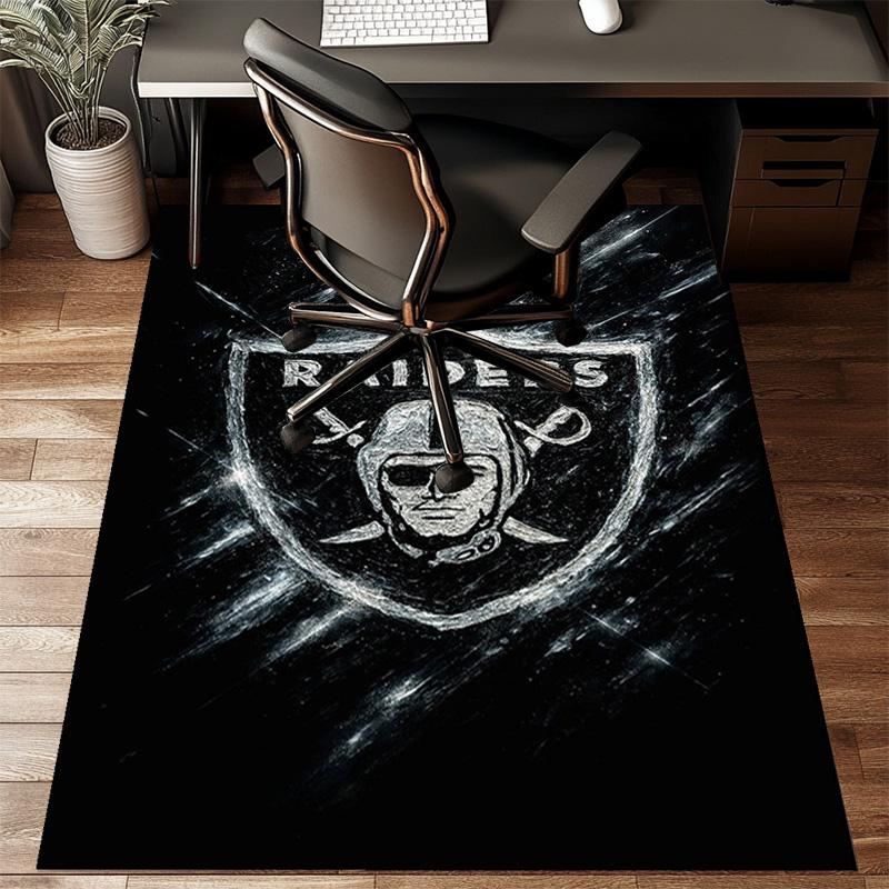 Raiders Football Legacy Printed Office Carpet Chair Cushion Entryway Rug, Rugs for Living Room, Bedroom Christmas gifts