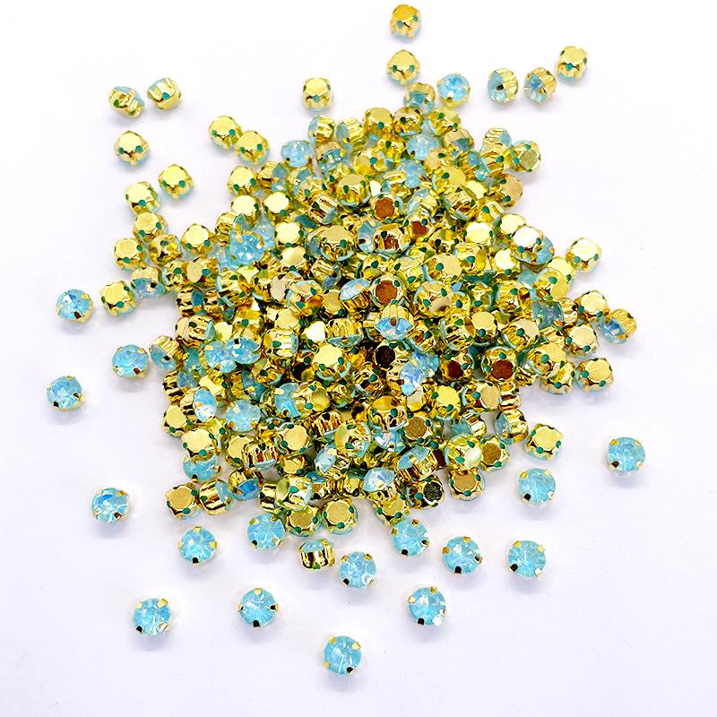 Glass Four Claw Single Claw Drill Mocha Protein Hand-sewn Rhinestone Handmade DIY Wedding Shoes Bags Apparel Accessories Rhinestone Sew On Beads