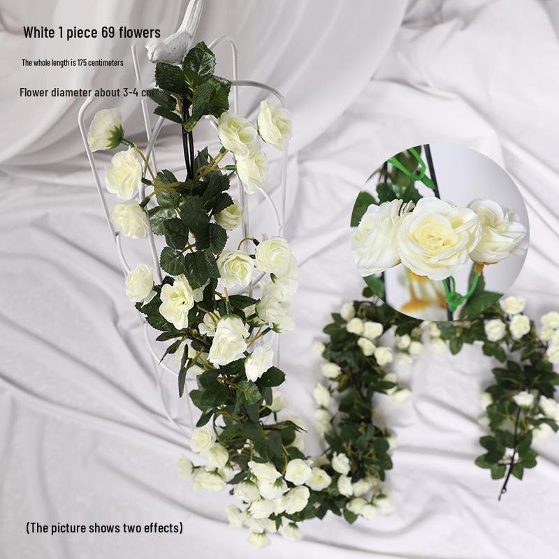 Искусственная розовая лоза для декора труб кондиционера и лестницы