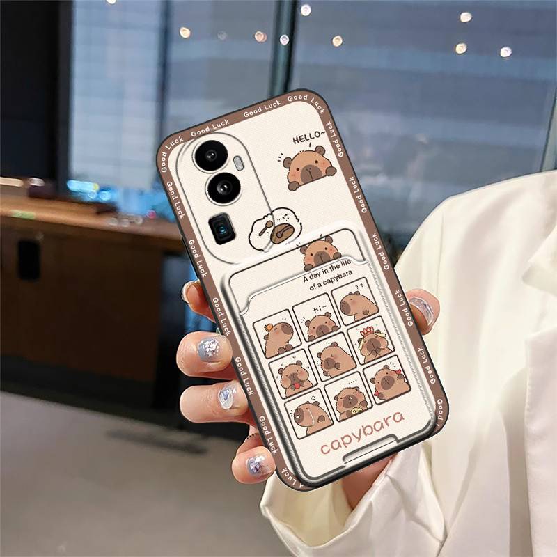 Soft case Card bag Phone Case For OPPO Reno10 Shockproof Waterproof TPU protective Anti-dust Card slot Cute Card sleeve