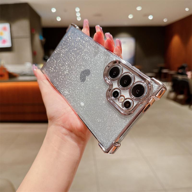 Прекрасный чехол из ТПУ с сердечком для Samsung Galaxy S24 Ultra S23 FE A55 A35 A25 A15 A54 A34, блестящий чехол для телефона для iPhone 15 Pro Max 14 Plus 13 12