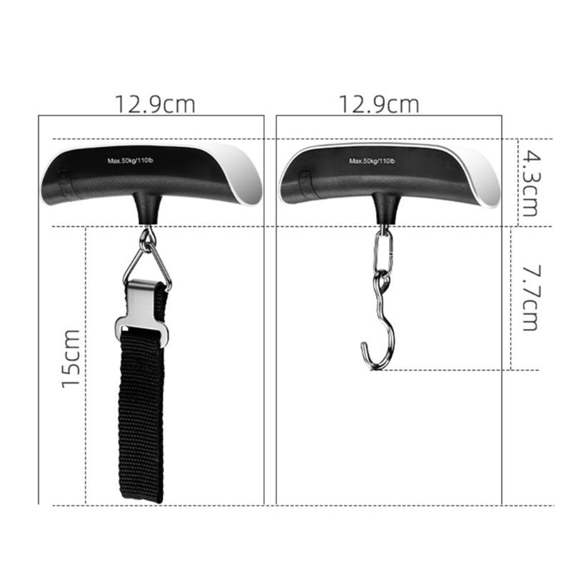 Mini Electronic Travel Scale 0.05kg to 50kg Measurement Ergonomic Handle Accurate Grams Lightweight for Luggage Food Pet