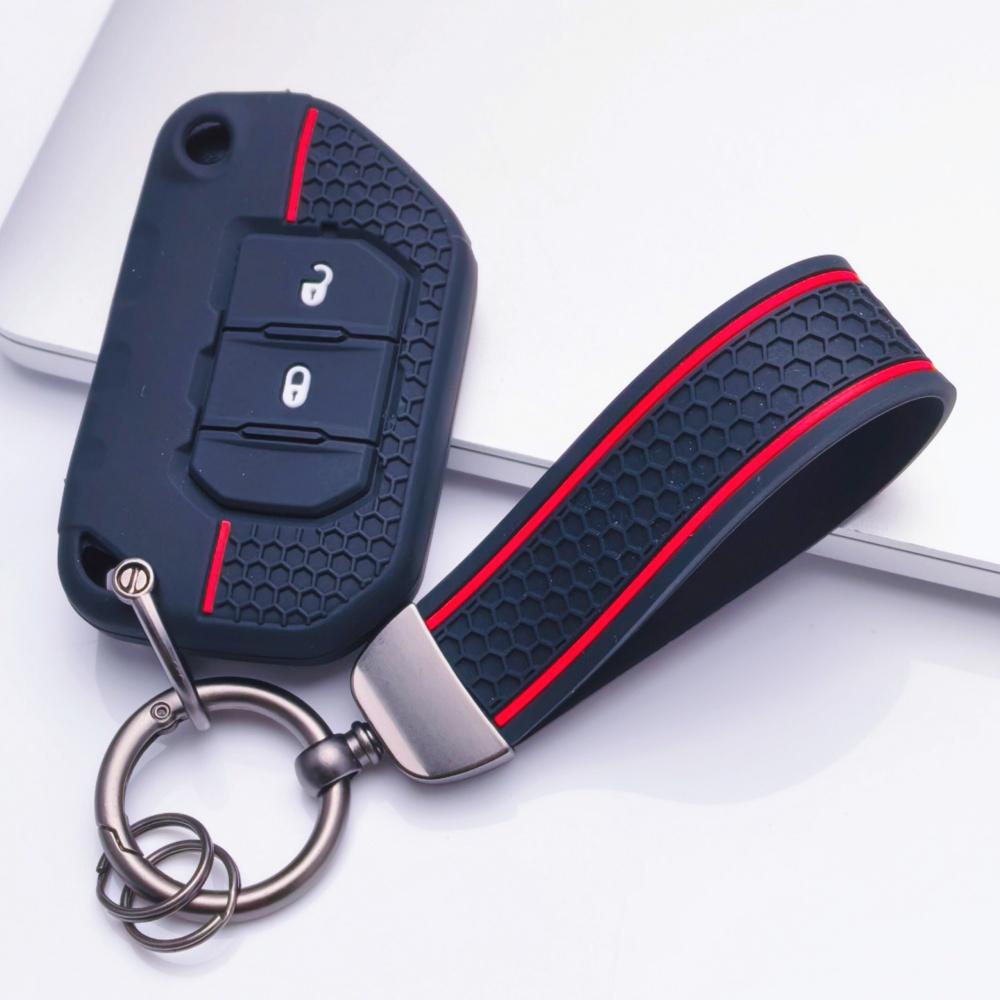 Силиконовый чехол для брелока с брелоком для Jeep Wrangler JL Gladiator JT 2018-2025, для Вашего ключа, Защитный аксессуар, Защита брелока