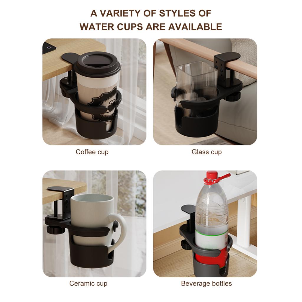 Регулируемые подстаканники для стола для кофе и воды, клипсы для стола, держатели для напитков с вращением на 360 градусов, для ежедневного использования