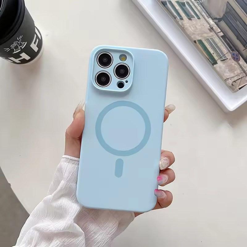 Оригинальный жидкий силиконовый матовый флуоресцентный чехол Magsafe для iPhone 16 15 14 13 12 Pro Max беспроводной зарядный магнитный мягкий чехол
