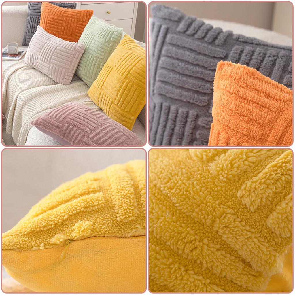 Вельветовая наволочка для декоративной подушки, прямоугольная, полосатая, приятная на ощупь, чехол для диванных подушек для спальни, дивана, офиса