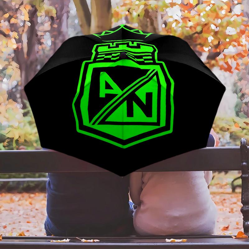 Atletico Nacional Fashionable Automatic Opening/Closing Folding Umbrella. Portable and Foldable, Ideal for Gift, Travel, and Daily Use