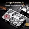 304 Stainless Steel 4-Compartment Rectangular Meal Tray