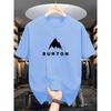 Men's Summer 100 Cotton Fashionable Casual Sports Loose and Fashionable BURTON Letter Printed Round Neck Short Sleeved T-shirt