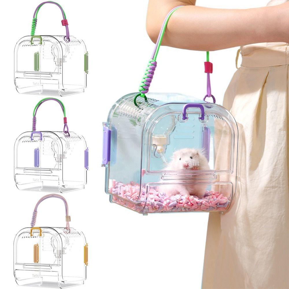 Portable Travel Hamster Carrier Breathable Small Animal Carry Case Outdoor Hamster Box  Ferrets