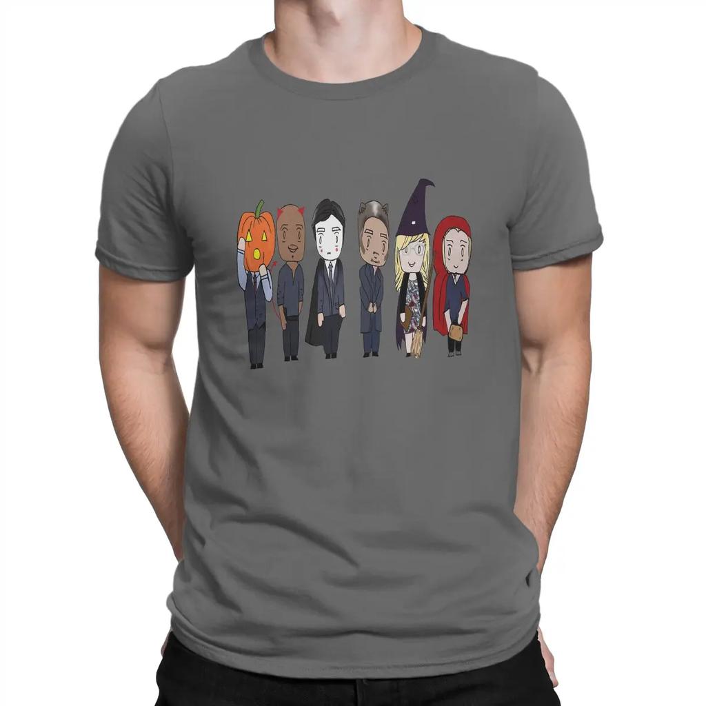 Vintage BAU Unit Criminal Minds Halloween T-Shirt Men  Cotton T Shirts Criminal Minds Aaron Hotchner Short Gift Clothes