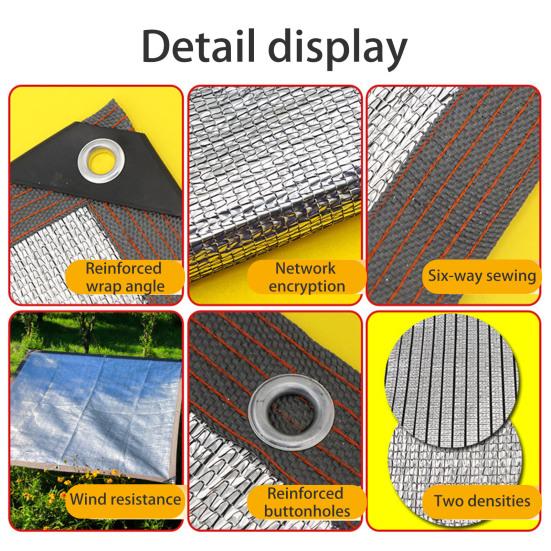 Yousheng Sun Shade Sail Aluminum Foil Shade Cloth UV Block Tear-Resistant Canopy Weather-Resistant Privacy Screen for Patio Garden Backyard Pool