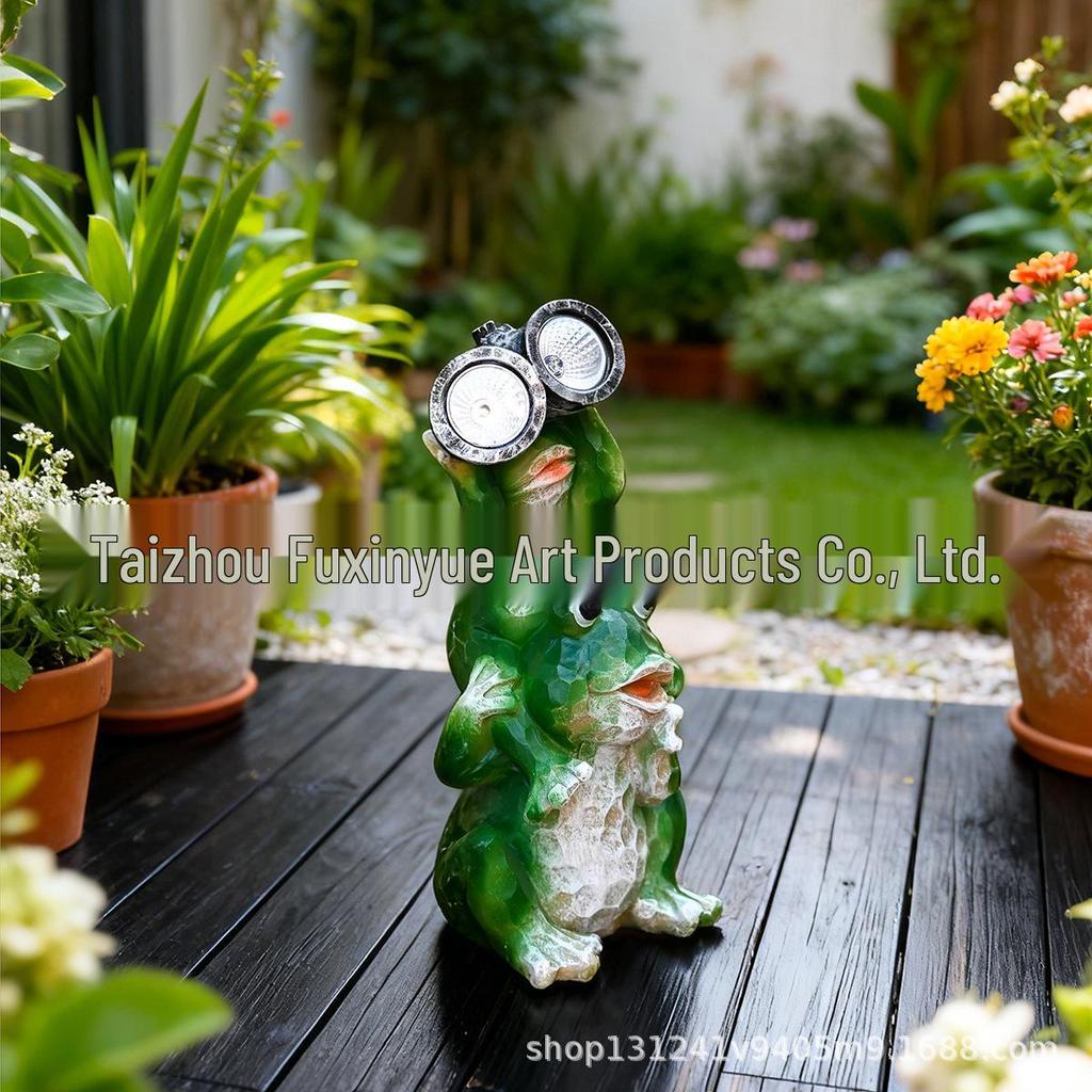 Solar Animal Resin Frog Lamp for Garden Decoration