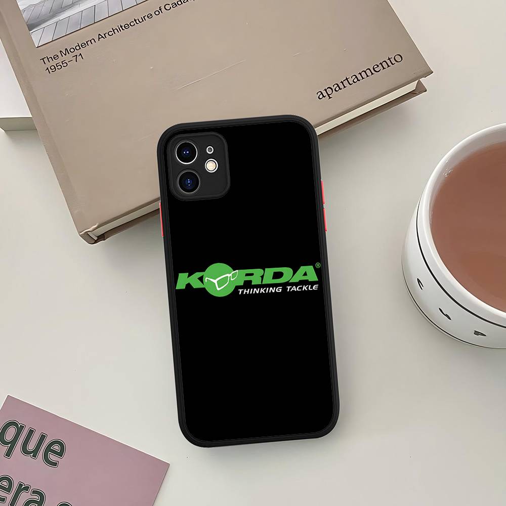K-Korda Fishing Logo Silicone Case For IPhone 16 15 14 13 12 11 Pro Max Plus X XS MAX Shockproof Matte Cover