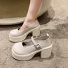 Fashion and Casual Mary Jane 2024 New Little Fragrance Cute Round Toe Thick Sole Anti Slip High Heels Versatile Women's Shoes