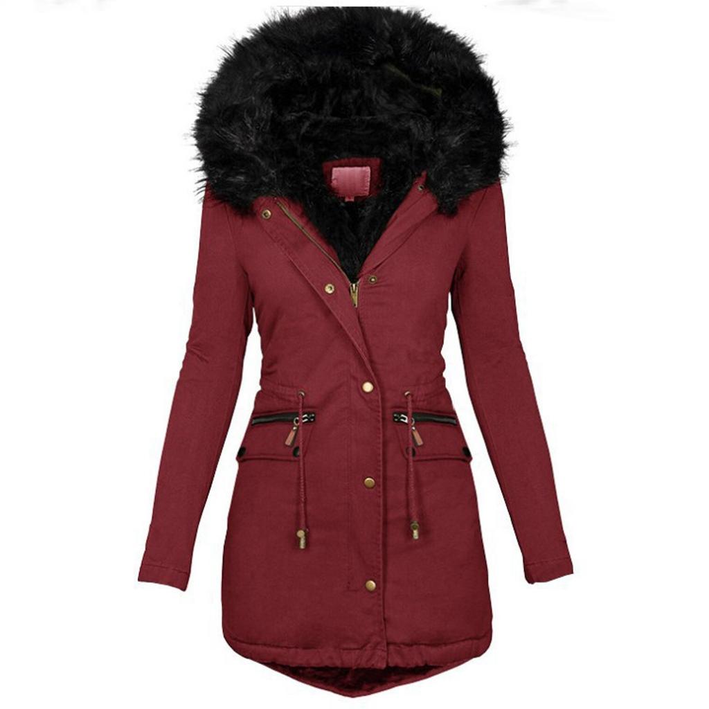 Women's Fashion Cotton-padded Coat Lamb Wool Cotton-padded Coat With Fleece Hooded Coat