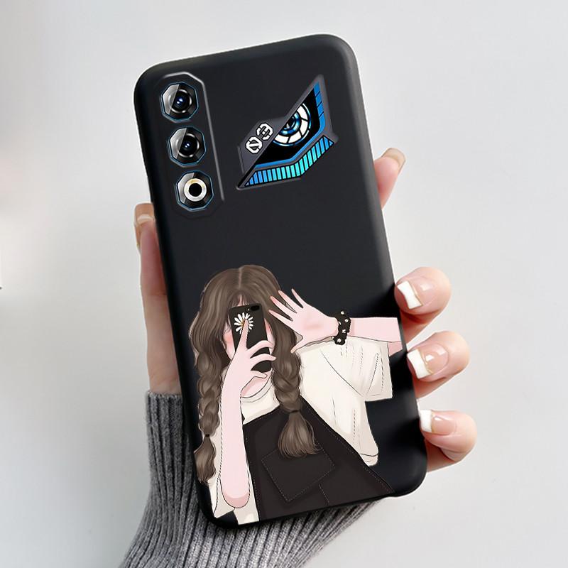 Чехол для ZTE Nubia Neo 3 GT 5G Z2465N Милый Кролик Черный Мягкий ТПУ Силикон Ударопрочный Задняя Крышка Для ZTE Nubia NEO3 GT 5G Корпус