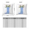 Blue Cowboy Boot Flowers Square Pillowcase Polyester Linen Velvet Printed Decorative Throw Pillow Case Sofa Seater Cover 45X45