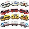 Wooden Train Toys Magnetic Set Electric Car Locomotive Diecast Slot Fit All Wood Brand Biro Railway Train Tracks For Kids Gifts