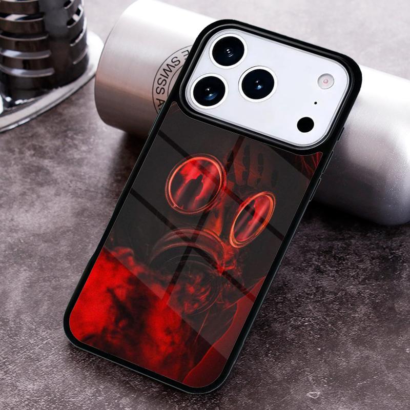 Skull Gas Mask Phone Case For iPhone 17,16e,15,14,13,12,11,Mini,Pro,MAX soft Silicone Cover