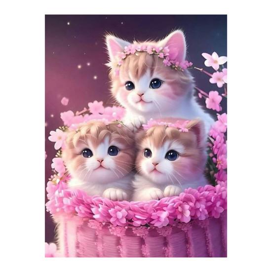 Пейзаж с бриллиантами, милый кот, принт, дизайн, улучшение координации, снятие стресса, мозаика, алмазная вышивка, украшение для дома, сделай сам, подарок