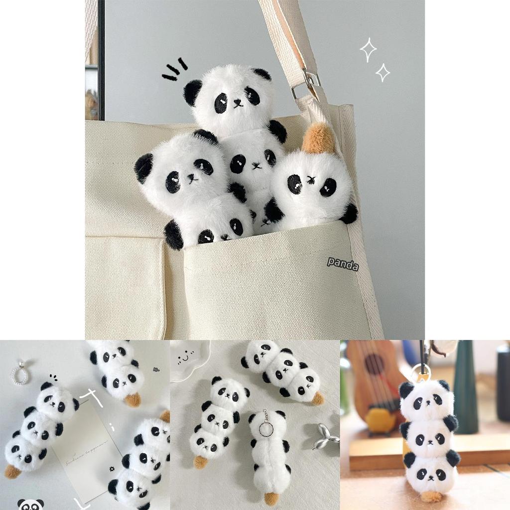 Cute Plush Cartoon Panda Backpack Charm With Lollipop Design Adorable Child Toy