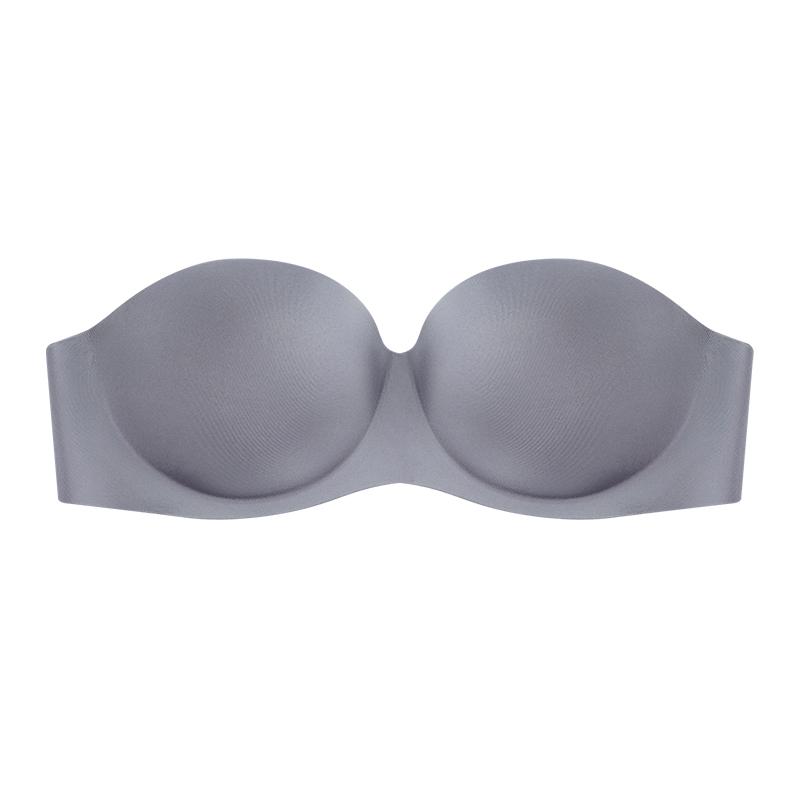 Women's Strapless Invisible Bra Replaceable Sheer Buckle Braletter Push Up Half Cup Tank Top Sexy Underwear