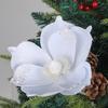 Decorative Flower Realistic Shiny Sparkling Festive Christmas Flower Decorations Versatile Ornaments for Trees Garlands Parties