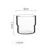 1 PC 300ml 380ml Stackable Clear Pink Grey Amber Blue Green Pink Colored Heat Resistant Milk Water Coffee Glass Mug Tumbler Cup