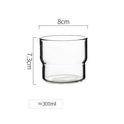 1 PC 300ml 380ml Stackable Clear Pink Grey Amber Blue Green Pink Colored Heat Resistant Milk Water Coffee Glass Mug Tumbler Cup