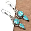 Nepali Tibetan Turquise Lapis Lazuli Gemstone Silver Jewelry Earring 1.5''