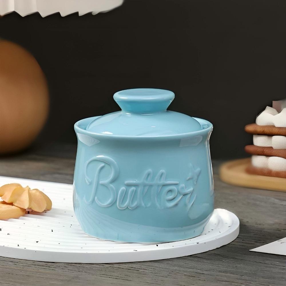 Large Capacity Ceramic Butter Bell Crock Keep Fresh Butter Keeper Cheese Storage Box  Farmhouse