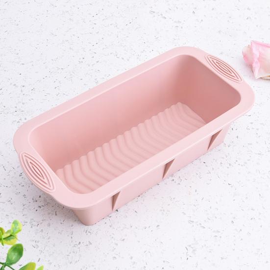 Baking Reusable Easy To Release High Temperature Resistant Bottom Line Design Bakeware Silicone Rectangle Shape Bread Mold