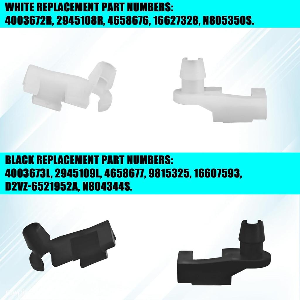 Door Lock Rod Clip, Door Handle Lock Rod Hood Latch Locking Push Clip Kit, Left & Right Tailgate Handle Lever End Retainer Clips Replace 4003672R