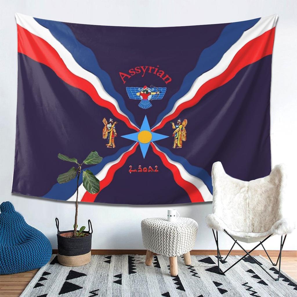 Luxury Assyrian Suryoyo Flag Tapestry Wall Hanging Aesthetic Home Decoration Tapestries for Dorm Room