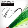 Биомиметический крючок для приманки, якорный крючок, крючок с перьями, привязка для волос, одинарный крючок, колючий рыболовный крючок, рыболовные снасти, аксессуары для рыбалки на открытом воздухе