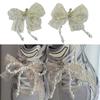 Elegant Pearl Bowknot Shoe Decoration Bag Pendant Lace Bows Shoe Buckle Ornament for Jewelry Making Keychain Accessory